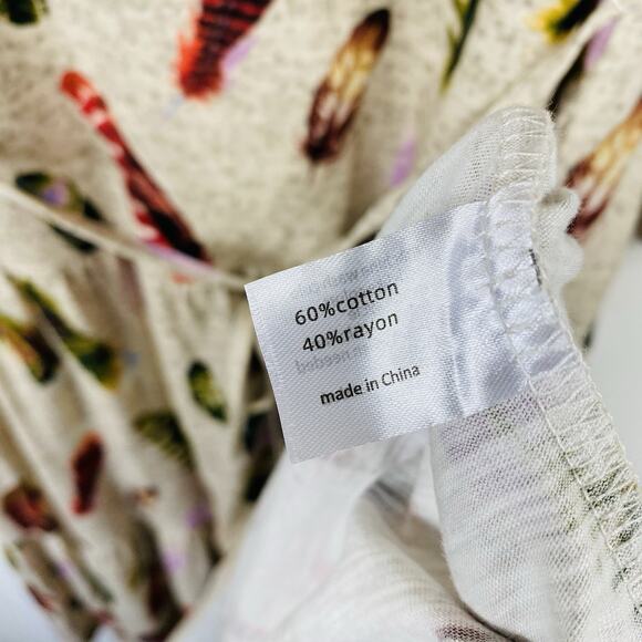 Astrologie Size Large Feather Print Long Sleeve Belted Maxi Dress - Picture 4 of 5